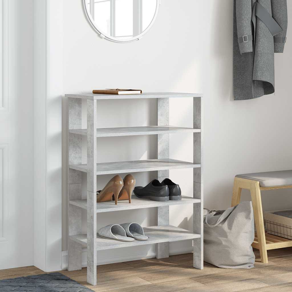 Stalak za cipele boja betona 61x32x87,5 cm konstruirano drvo