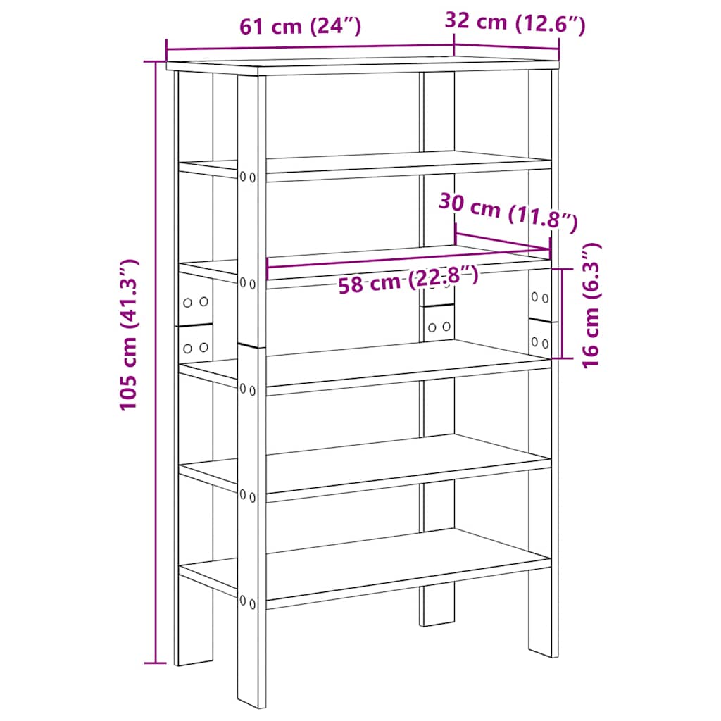 Stalak za cipele bijeli 61x32x105 cm od konstruiranog drva