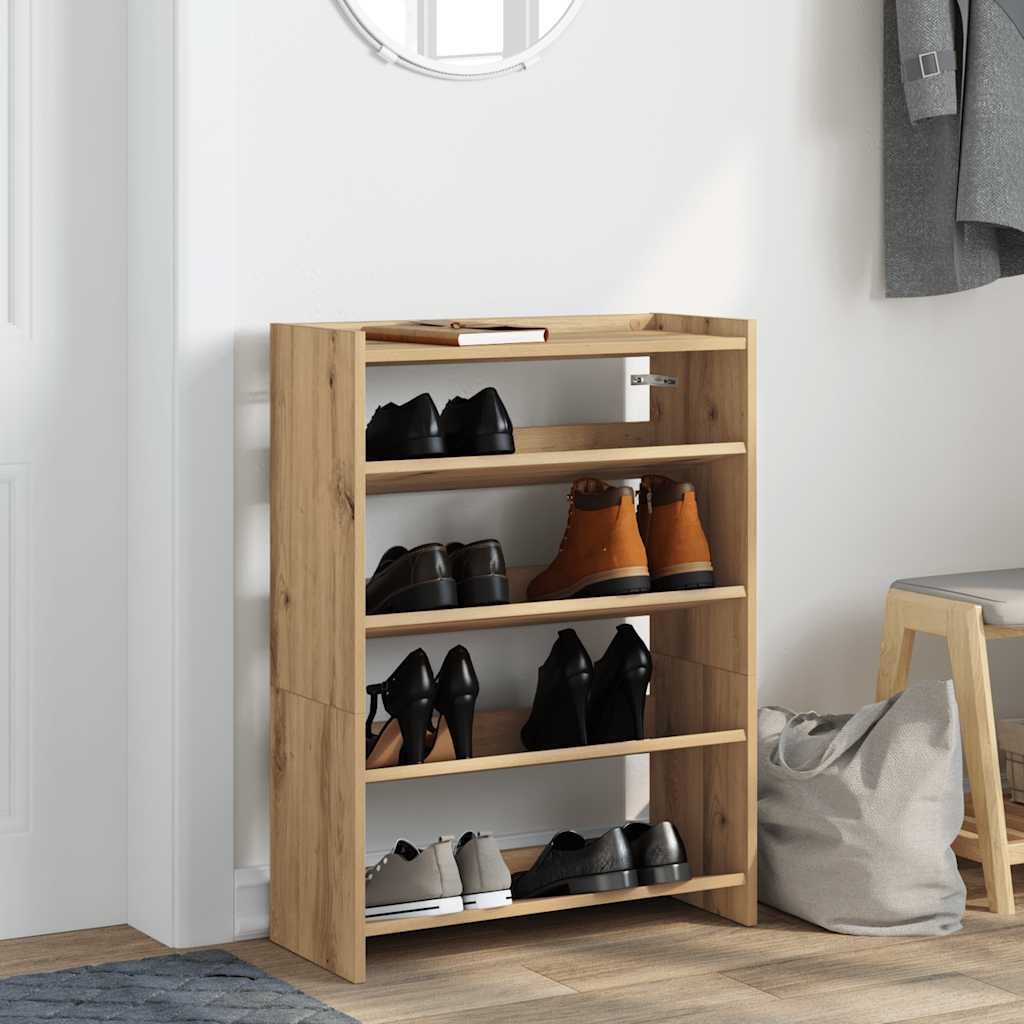 Stalak za cipele boja hrasta 60x25x81 cm konstruirano drvo