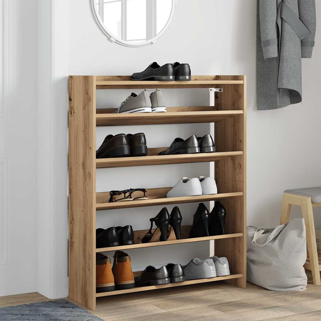 Stalak za cipele boja hrasta 80x25x100 cm konstruirano drvo