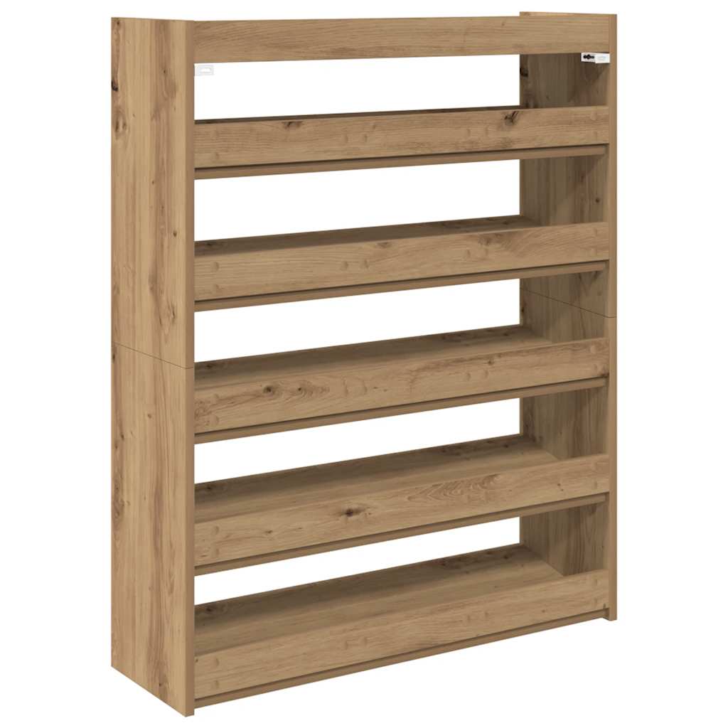 Stalak za cipele boja hrasta 80x25x100 cm konstruirano drvo