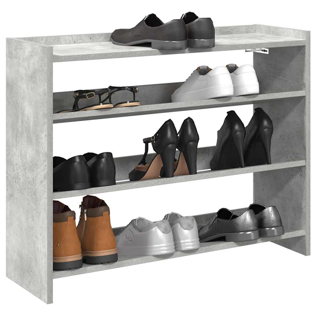 Stalak za cipele boja betona 80x25x62 cm konstruirano drvo