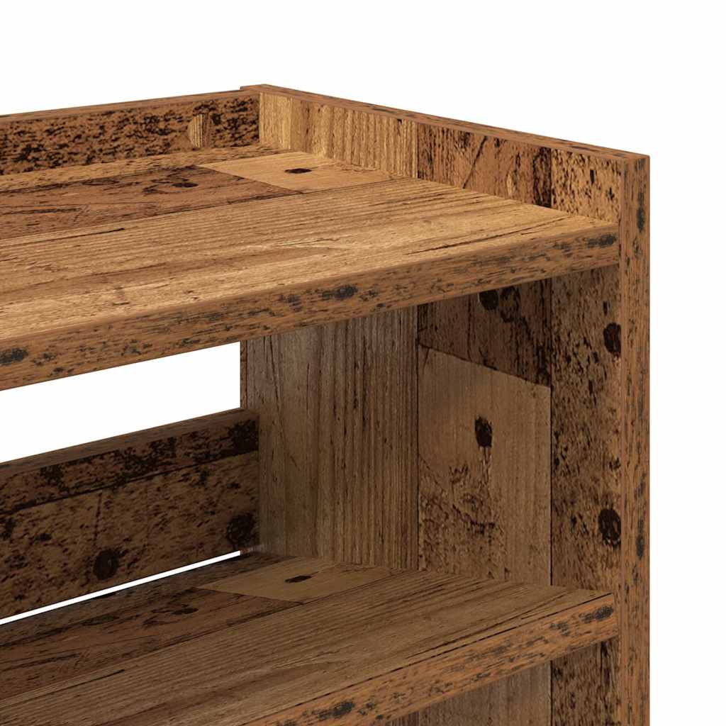 Stalak za cipele boja staro drvo 80x25x62 cm konstruirano drvo