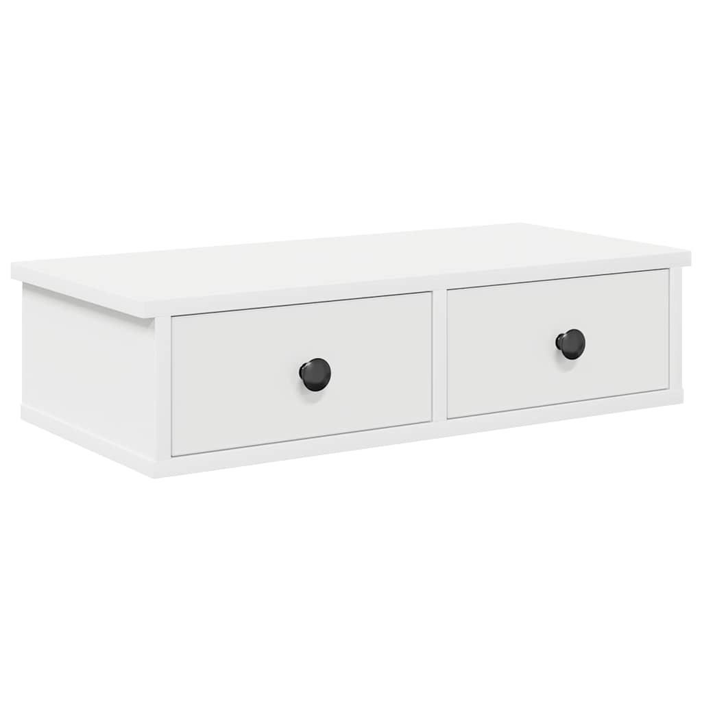 Zidna polica s ladicama bijela 60x28x15 cm konstruirano drvo
