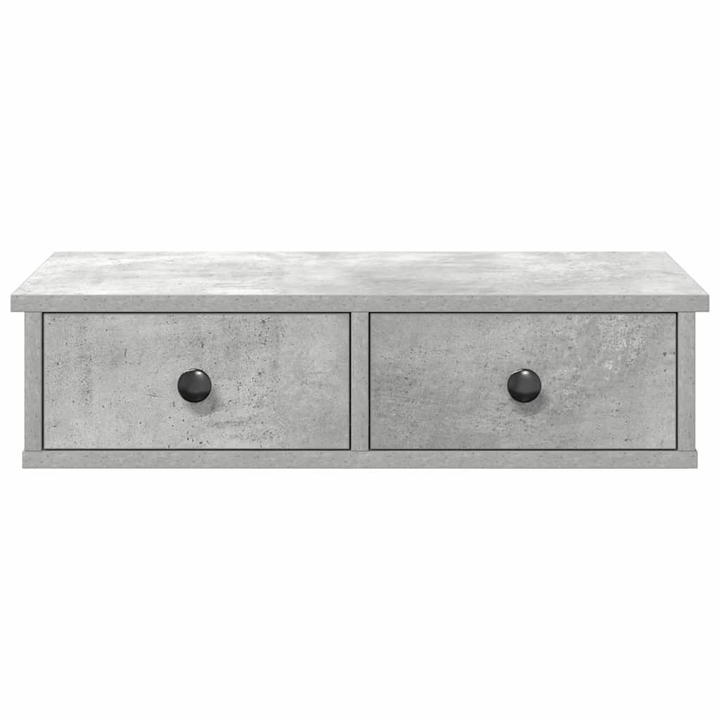 Zidna polica s ladicama beton siva 60x28x15cm konstruirano drvo