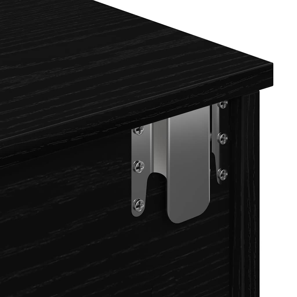 Zidna polica s ladicama crna 80x34x17 cm izrađeno drvo