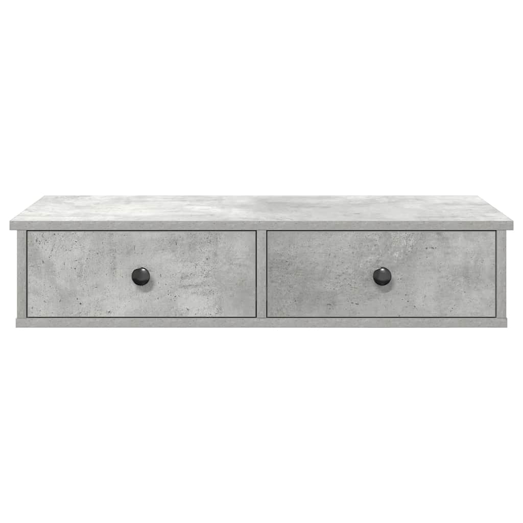 Zidna polica s ladicama beton siva 80x34x17cm konstruirano drvo