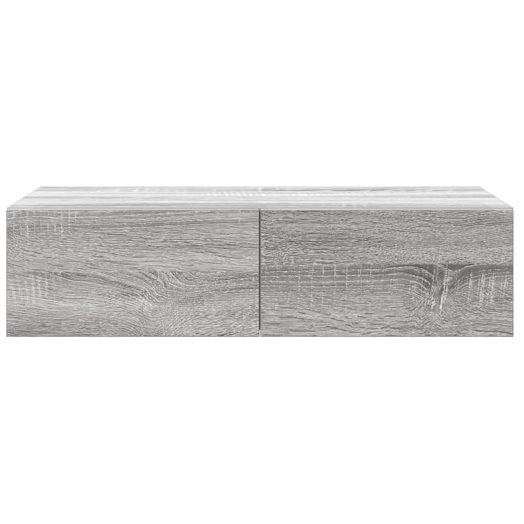 Zidna polica s ladicama siva sonoma 60x26,5x15 cm