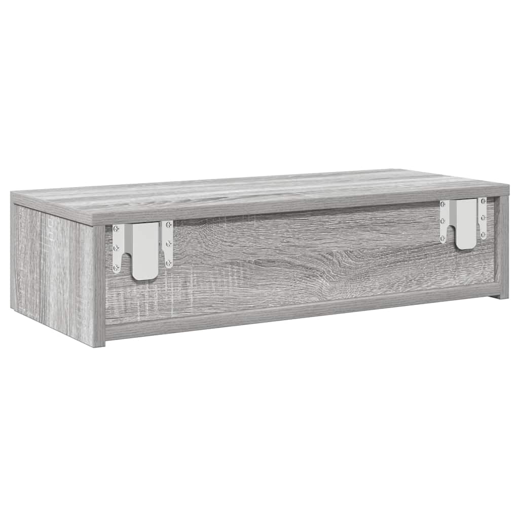 Zidna polica s ladicama siva sonoma 60x26,5x15 cm