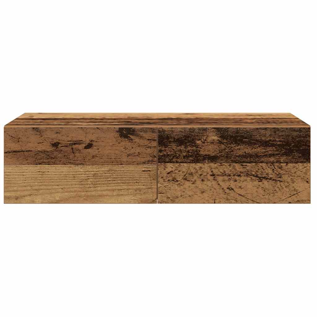 Zidna polica s ladicama staro drvo konstruirano drvo