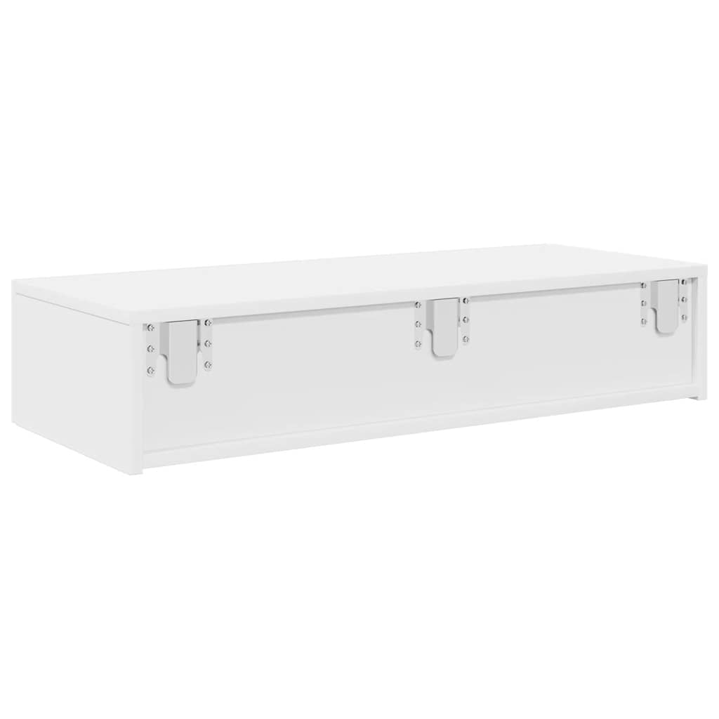 Zidna polica s ladicama bijela 80x33x17 cm izrađeno drvo