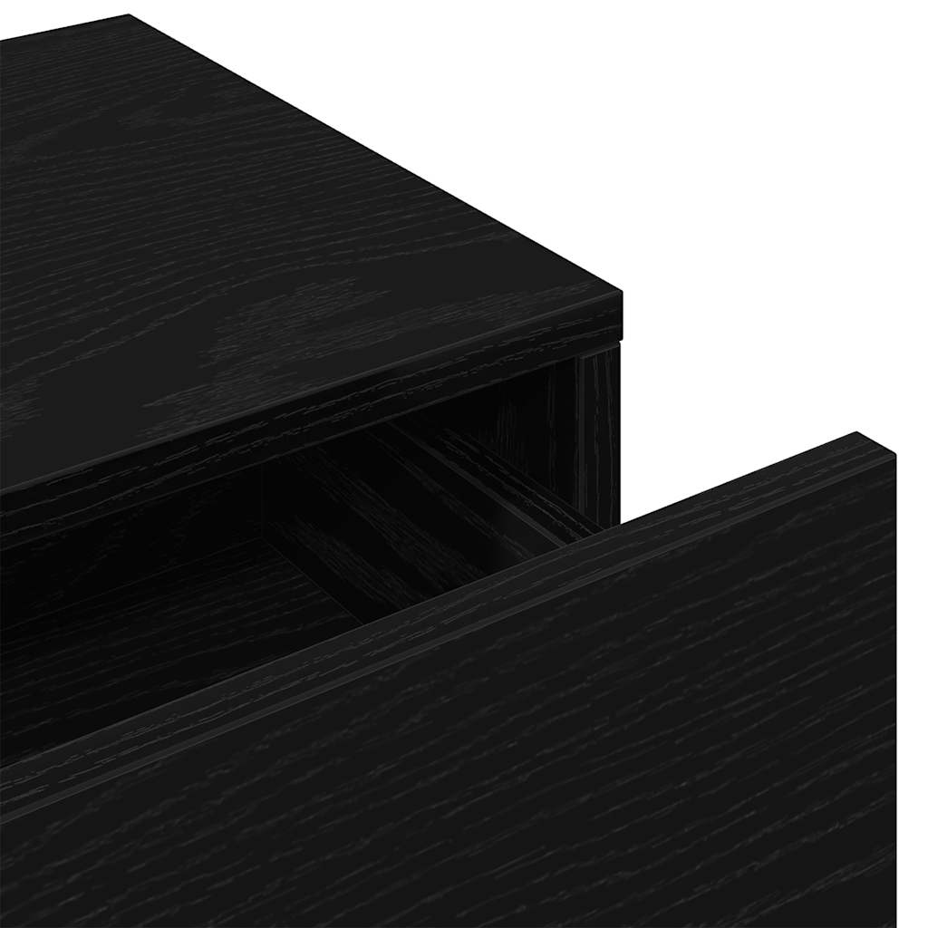 Zidna polica s ladicama crna 80x33x17 cm izrađeno drvo