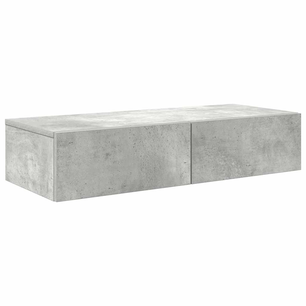 Zidna polica s ladicama beton siva 80x33x17cm konstruirano drvo