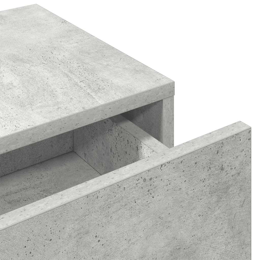 Zidna polica s ladicama beton siva 80x33x17cm konstruirano drvo