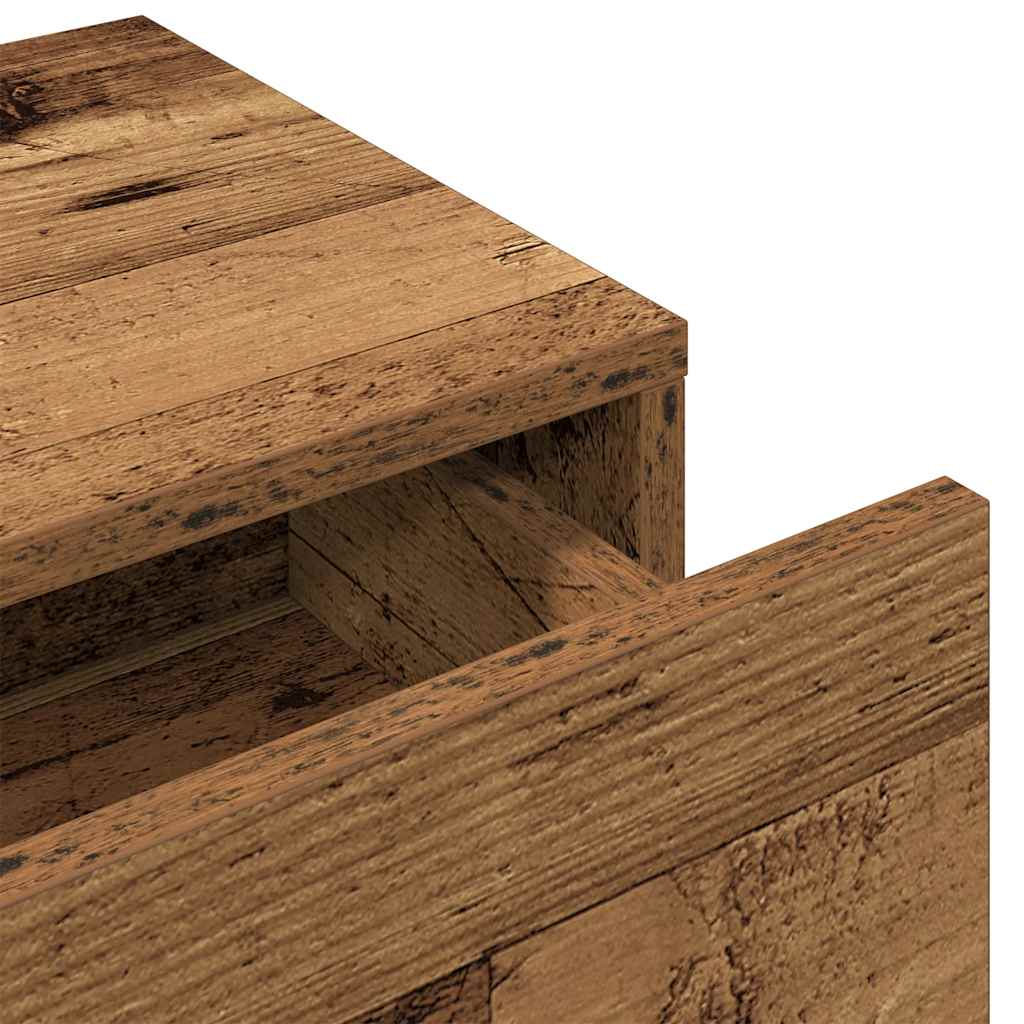 Zidna polica s ladicama staro drvo 80x33x17cm konstruirano drvo