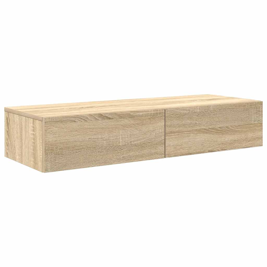 Zidna polica s ladicama sonoma hrast 100x36x19 cm izrađeno drvo