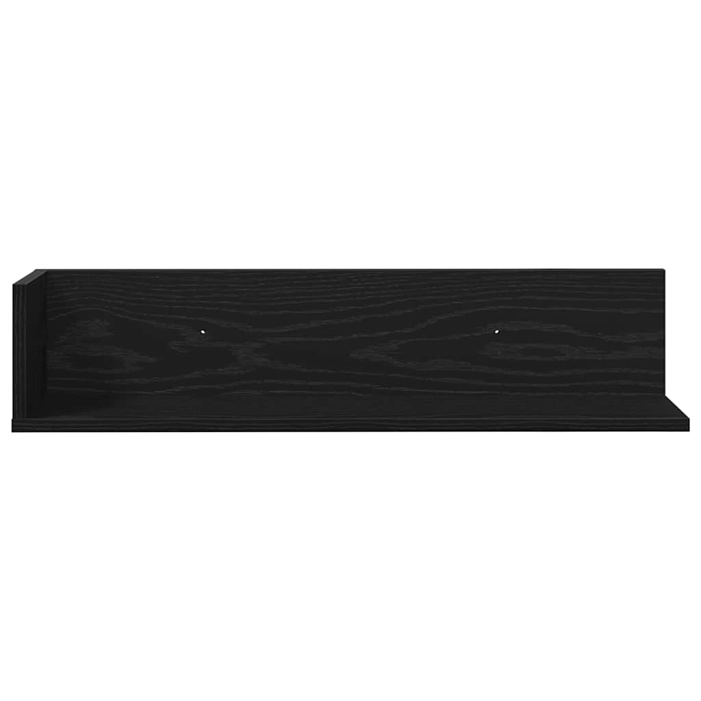 Zidne police 2 kom crne 75x16,5x16,5 cm konstruirano drvo