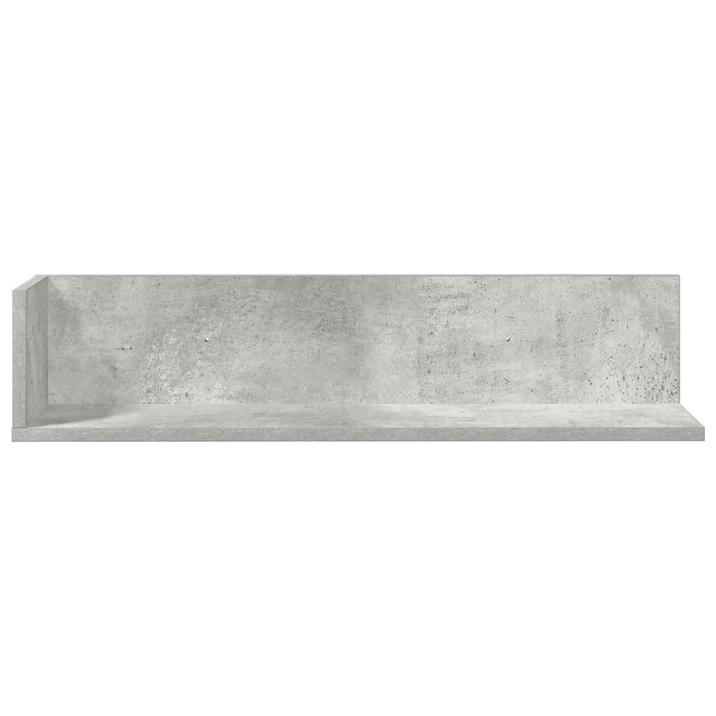 Zidne police 2 kom Beton siva 75x16,5x16,5 cm Konstruirano drvo