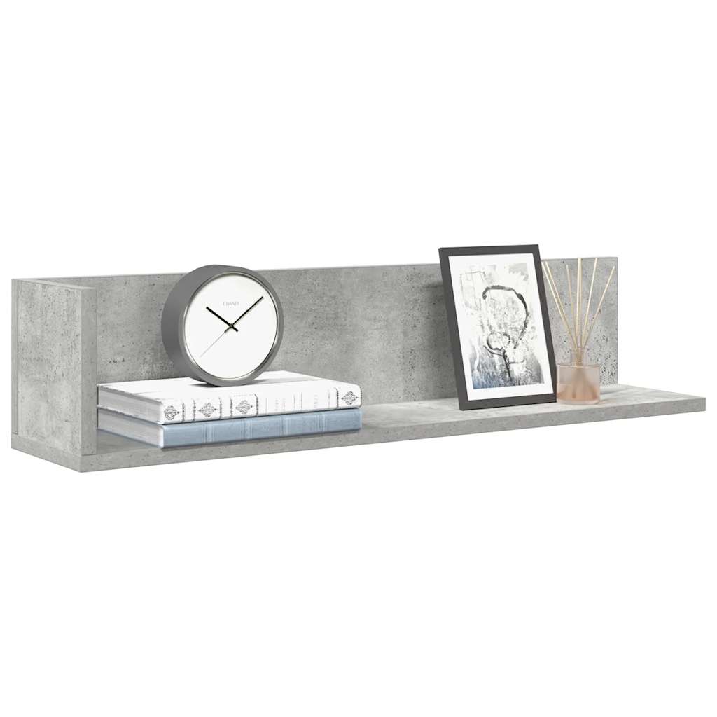 Zidne police 2 kom Beton siva 75x16,5x16,5 cm Konstruirano drvo