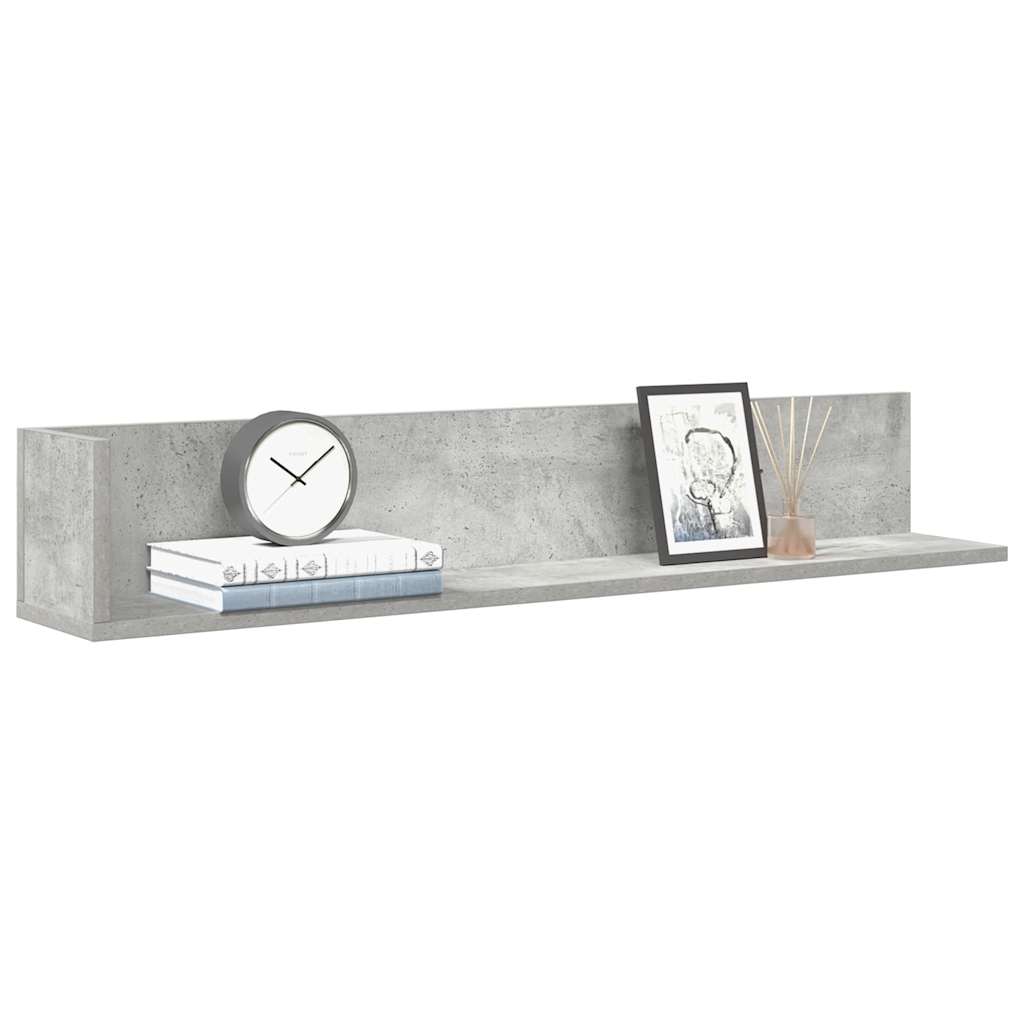 Zidne police 2 kom Beton siva 100x16,5x16,5cm Konstruirano drvo