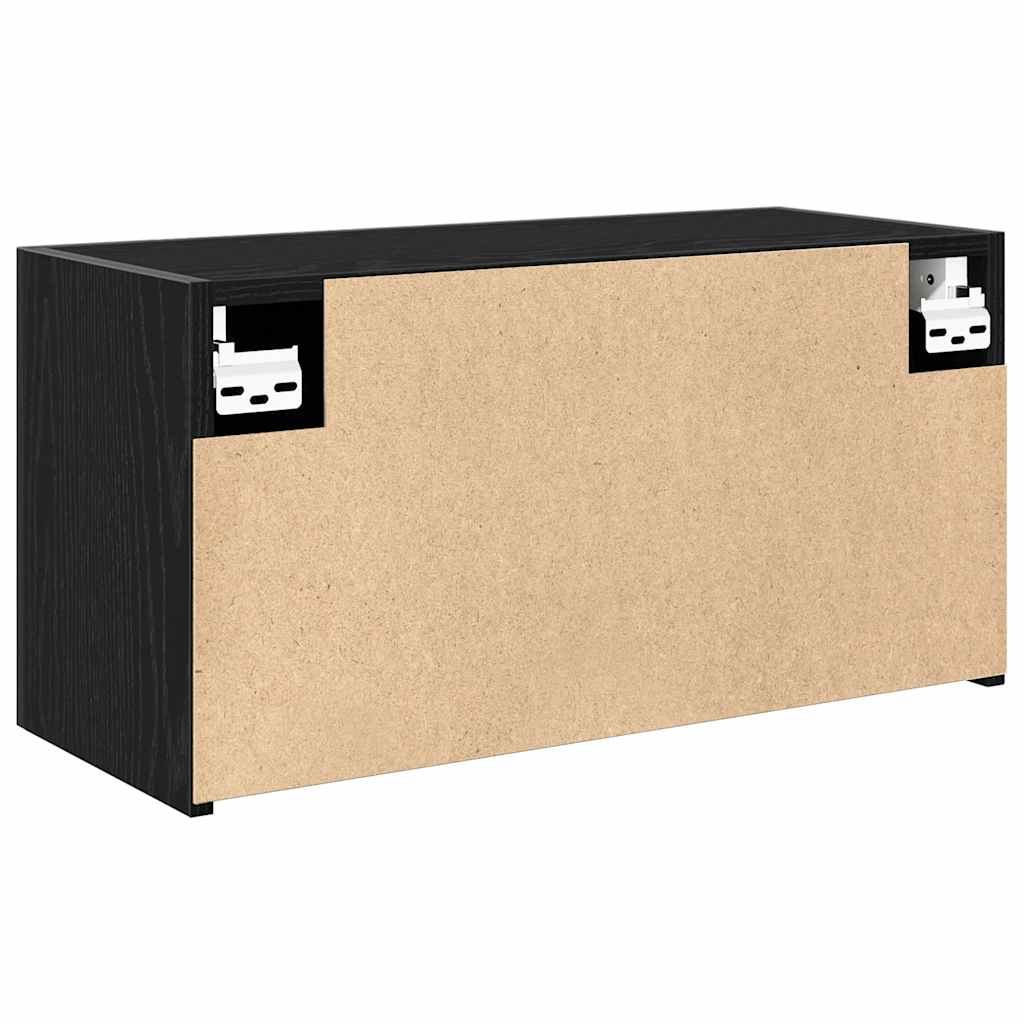 Kupaonski zidni ormarić crni 60x25x30 cm izrađeno drvo