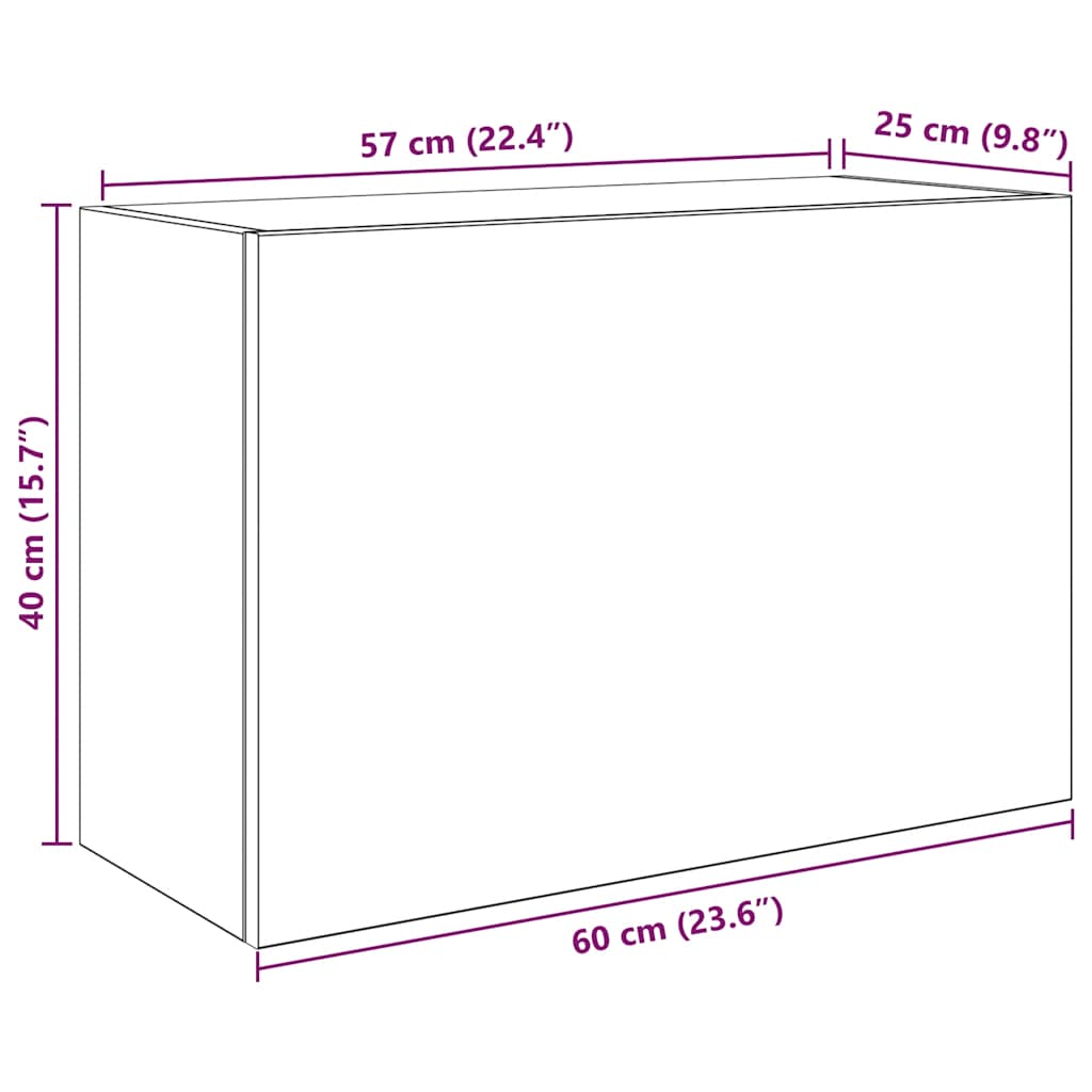Kupaonski zidni ormarić staro drvo 60x25x40cm konstruirano drvo