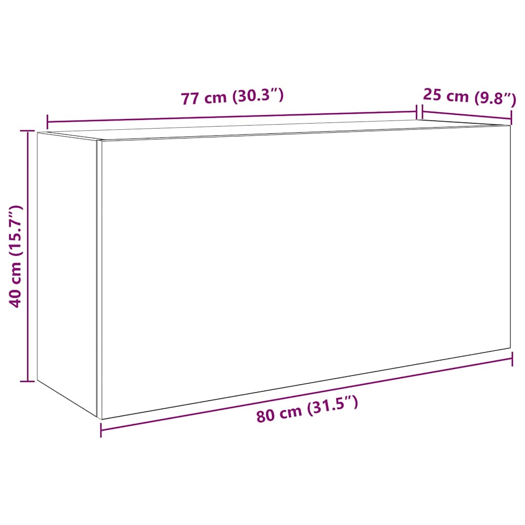 Kupaonski zidni ormarić crni 80x25x40 cm izrađeno drvo