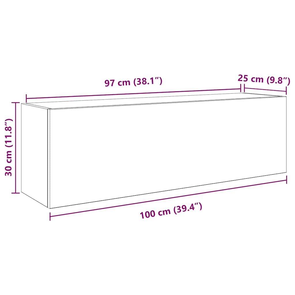 Kupaonski zidni ormarić sonoma hrast 100x25x30 cm izrađeno drvo