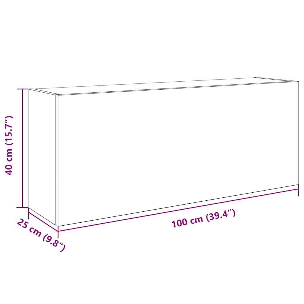 Kupaonski zidni ormarić crni 100x25x40 cm izrađeno drvo