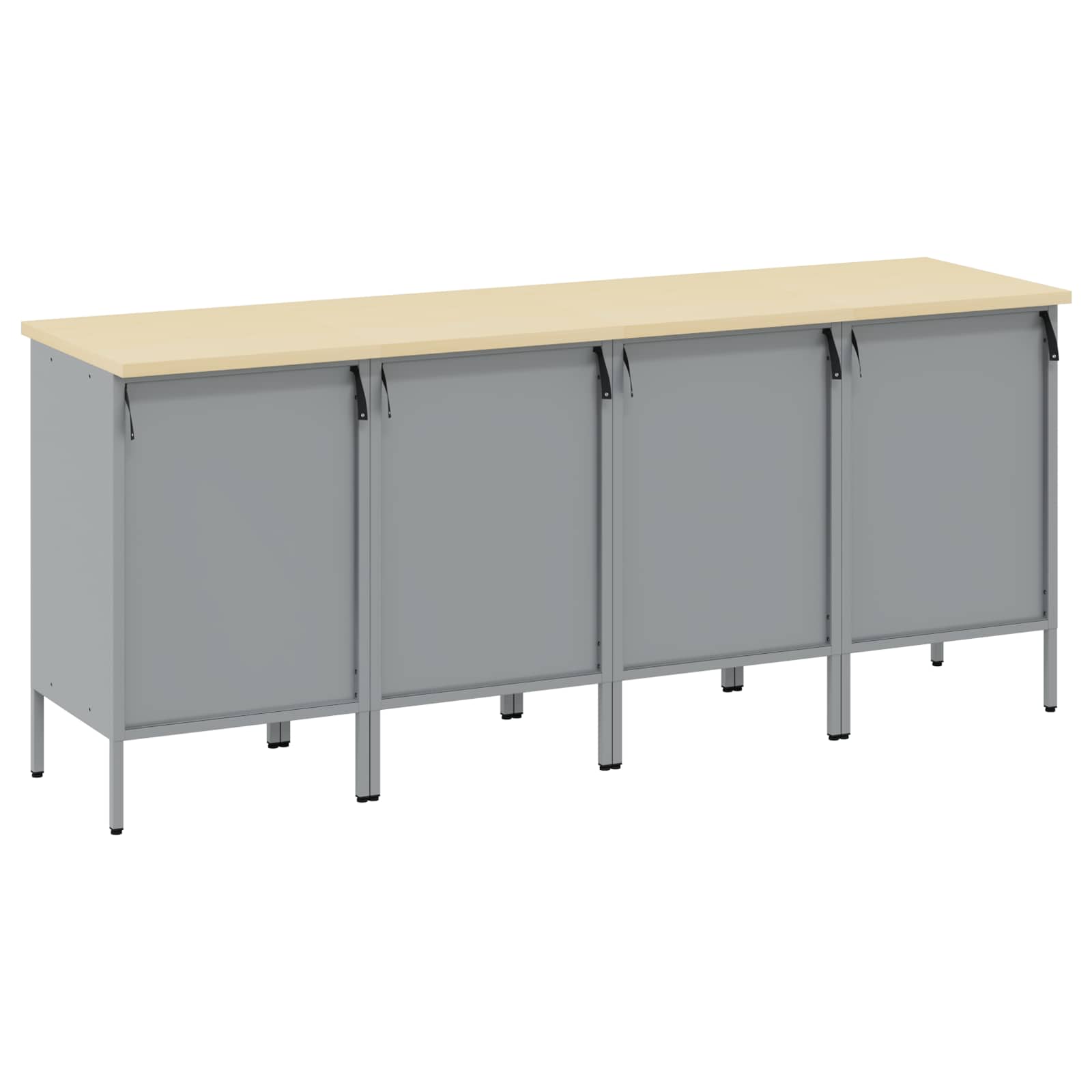 Radni ormar s ladicama 4 pcs Crna i Siva 200 x 55 x 85 cm