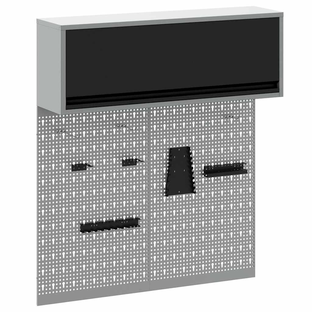 Set ormara za alate 3 pcs Crna Čelik s prahom premazan