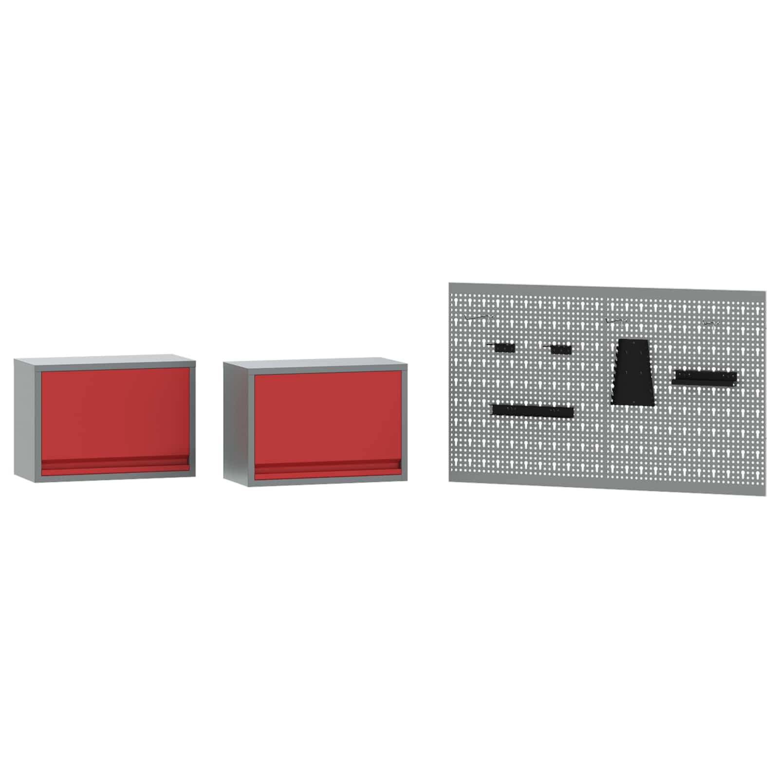 Set radnih ormarića s ladicama s policom 6 pcs Crvena