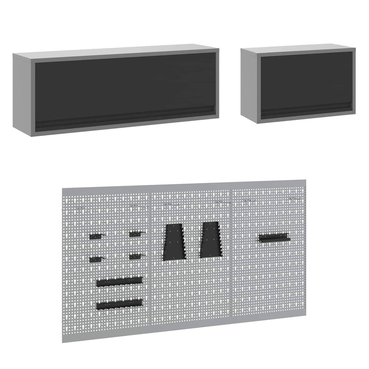 Set radnih ormarića s ladicama s pohranom 8 kom. Crna