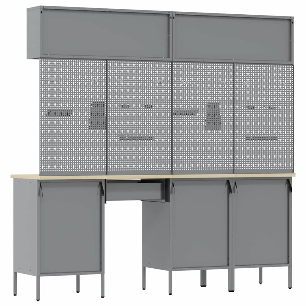 Set radnih ormarića s ladicama s pohranom 10 kom. Crna