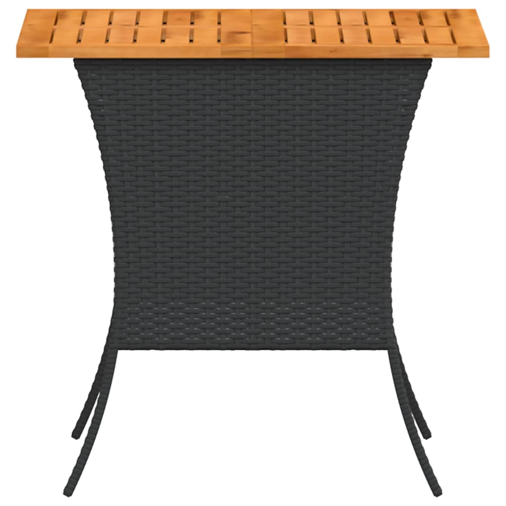 Vrtni stol s pločom od akacije crne boje 105x75x72 cm poliratan