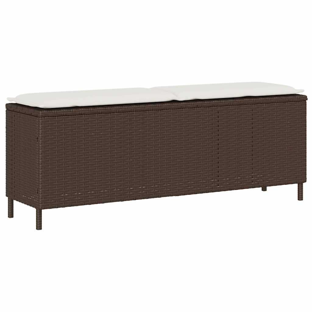 Vrtna klupa s jastukom smeđa 110x30x40,5 cm poliratan