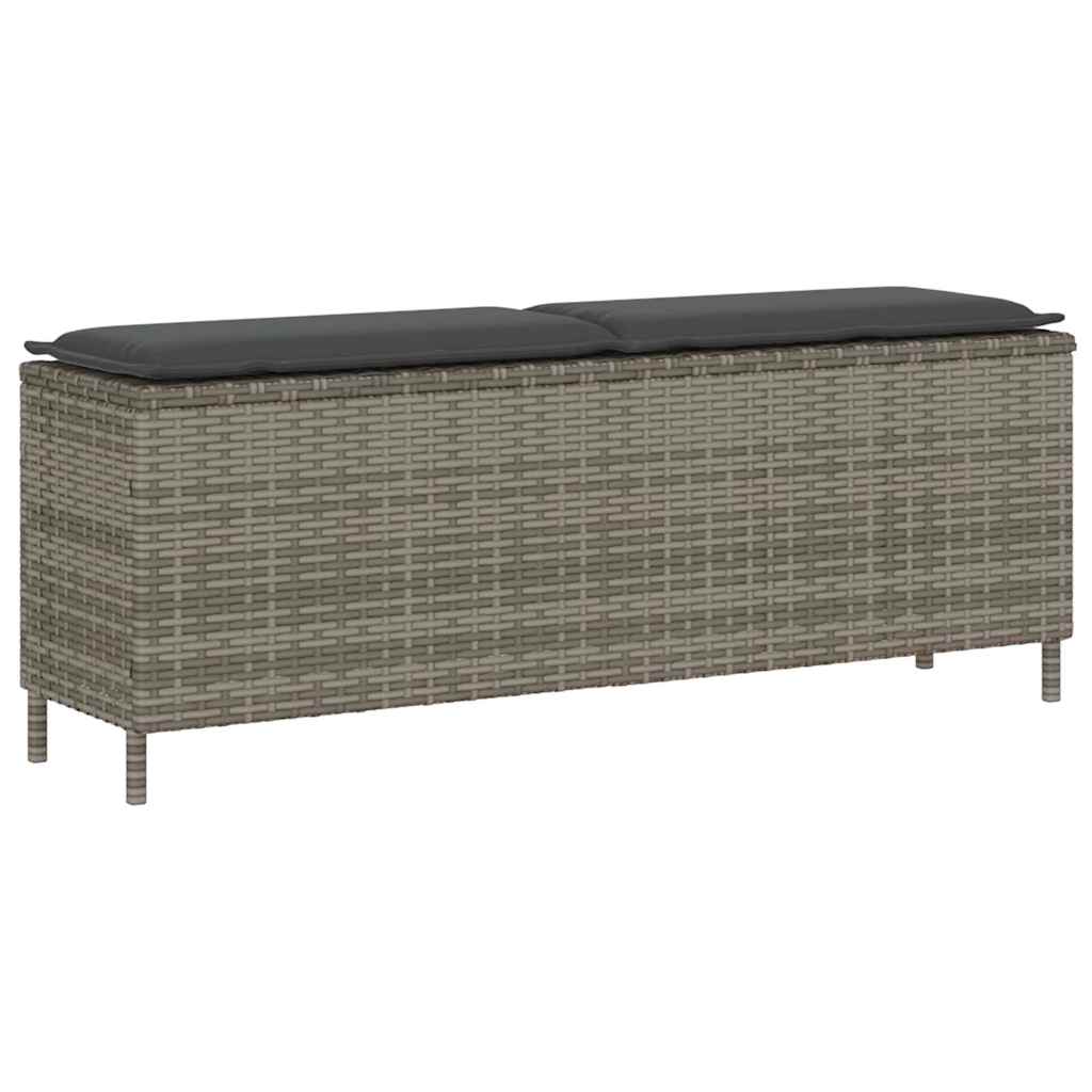 Vrtna klupa s jastukom siva 110x30x40,5 cm poliratan