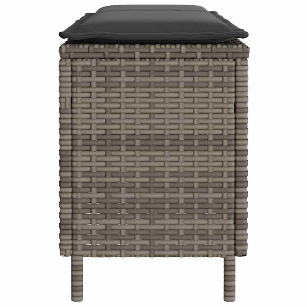 Vrtna klupa s jastukom siva 110x30x40,5 cm poliratan