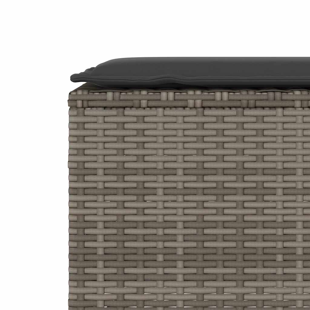 Vrtna klupa s jastukom siva 110x30x40,5 cm poliratan