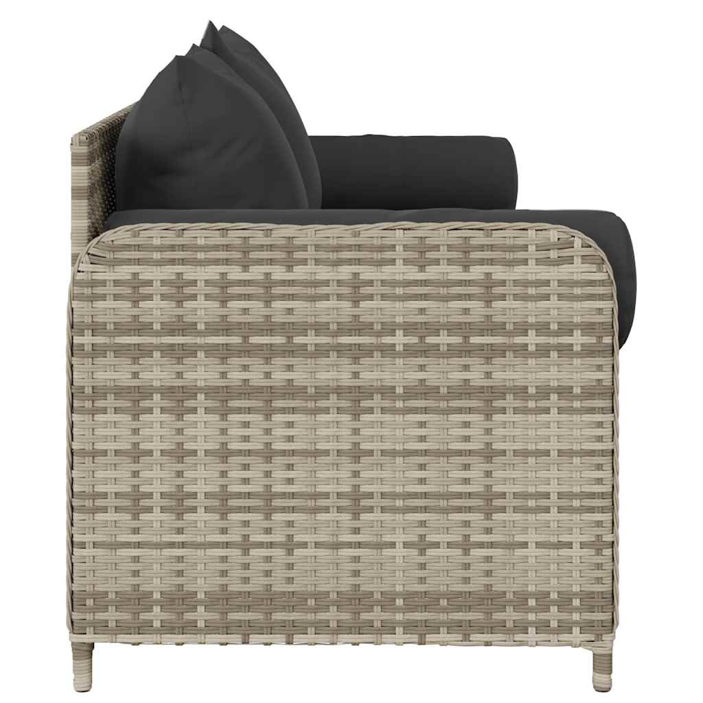 Vrtni trosjed od poliratana s jastucima svijetlosivi