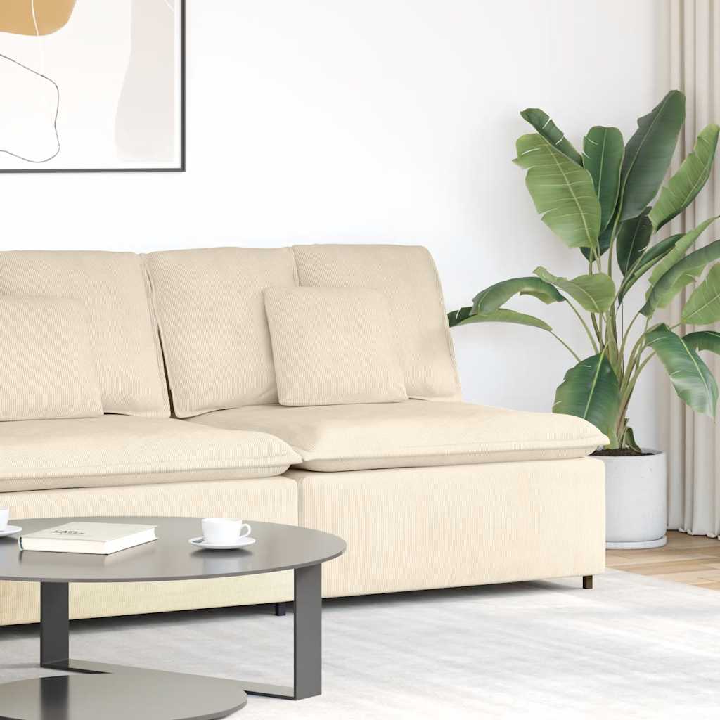 Modularni Sofa Centralni Modul s Jastucima Krem 100 cm