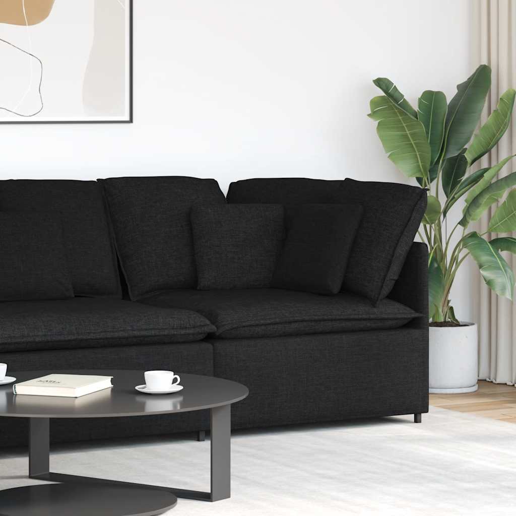 Modularna Kutna Sofa s Jastucima Crna 100 cm