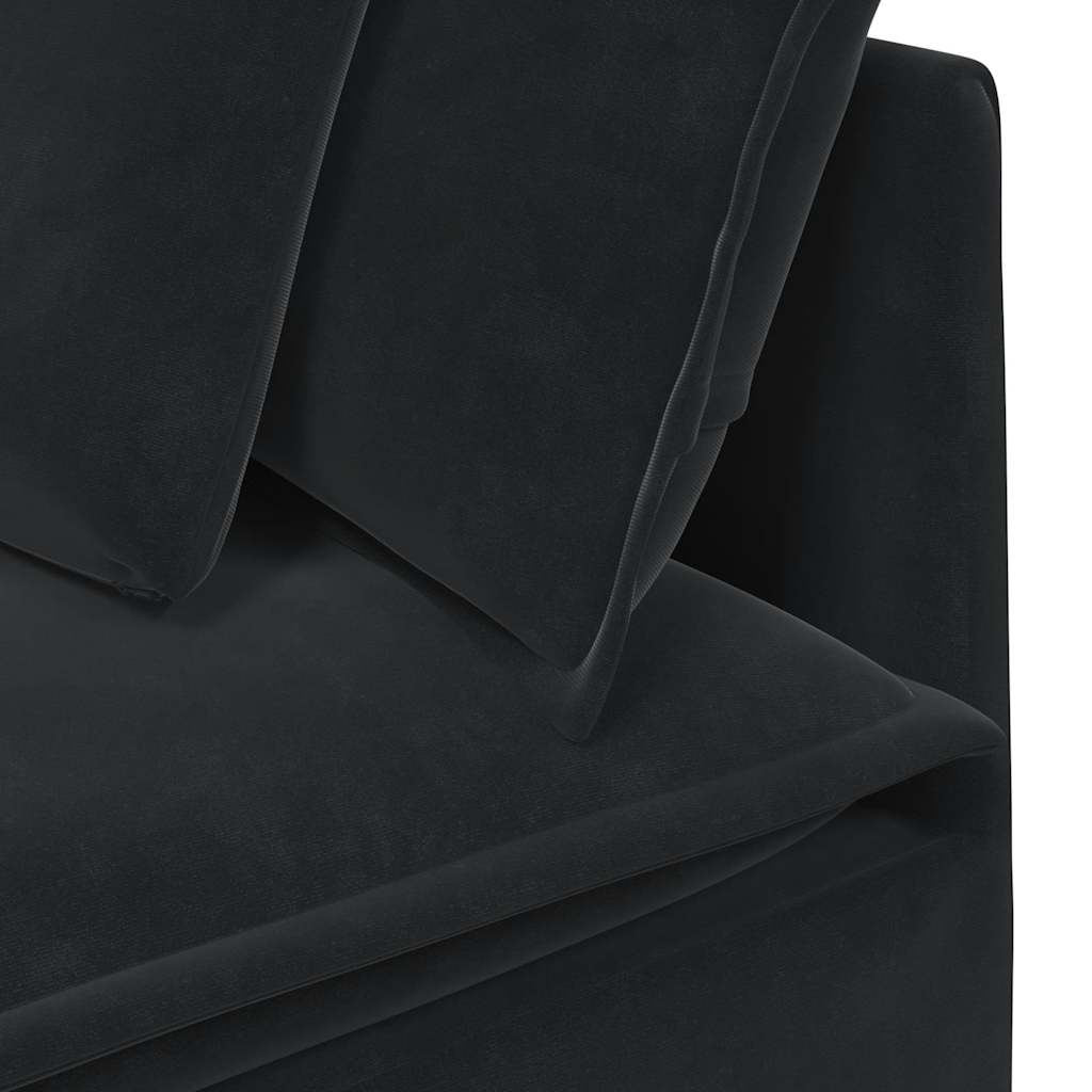 Modularna Kutna Sofa s Jastucima Crna 100 cm