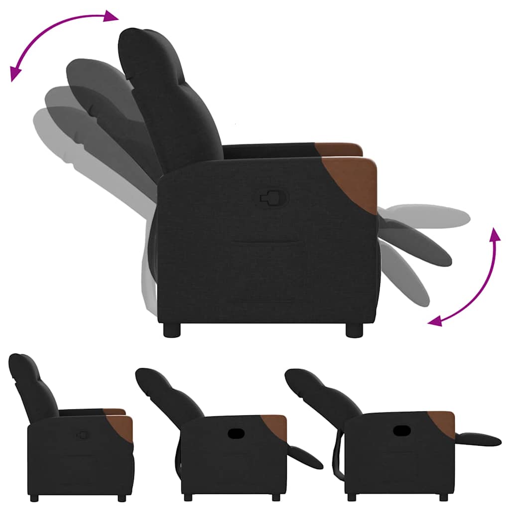 Naslonjač od tkanine crni