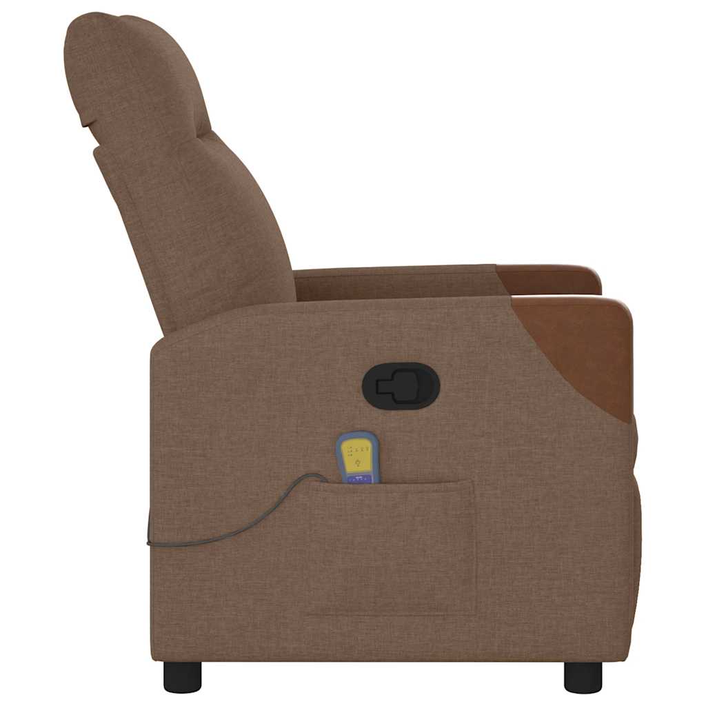 Masažni naslonjač od tkanine smeđi