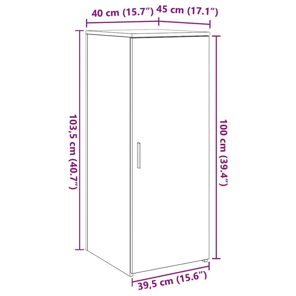 Ormarić za pohranu boja drva 40x45x103,5 cm konstruirano drvo