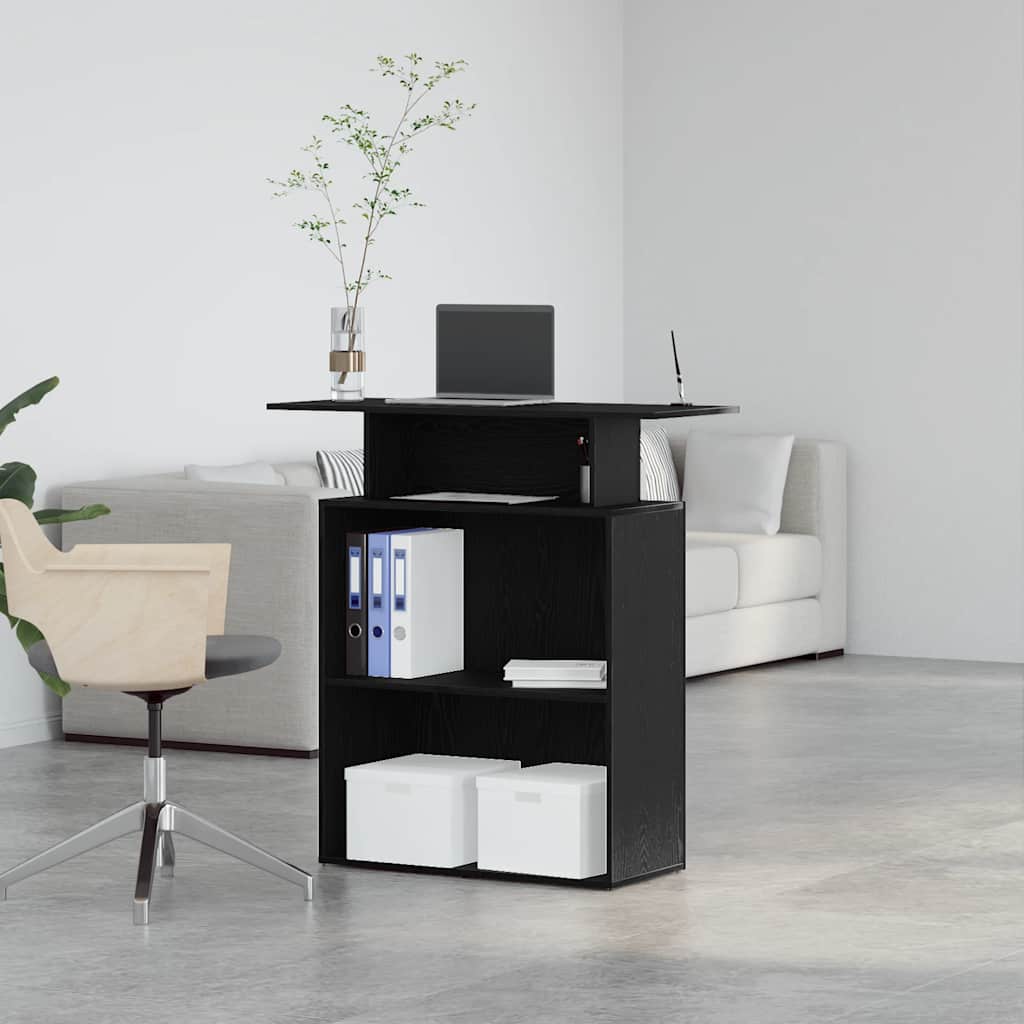 Recepcijski stol Crni 100x40x104 cm Inženirsko drvo