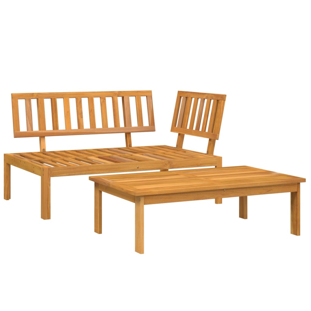 2-dijelni set vrtnih sofa od paleta s jastucima od drva bagrema