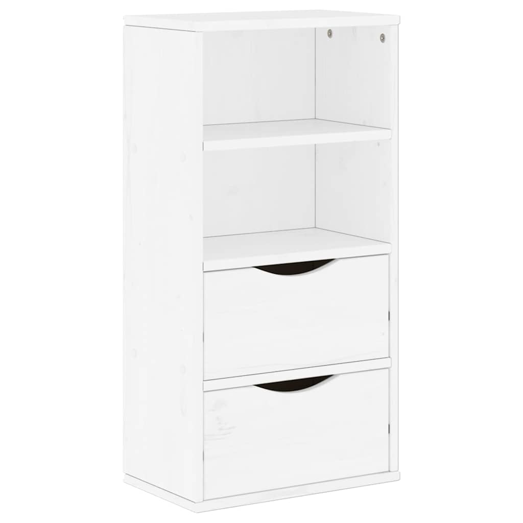 Bočni ormarić s ladicama ODDA bijeli 40x24x79 cm puno drvo bor