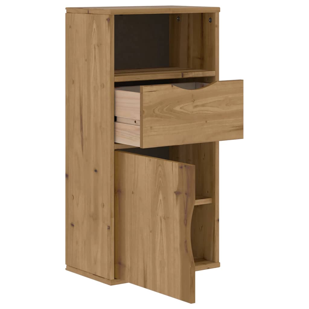 Bočni ormarić s ladicom ODDA 40x24x79 cm puno drvo bor
